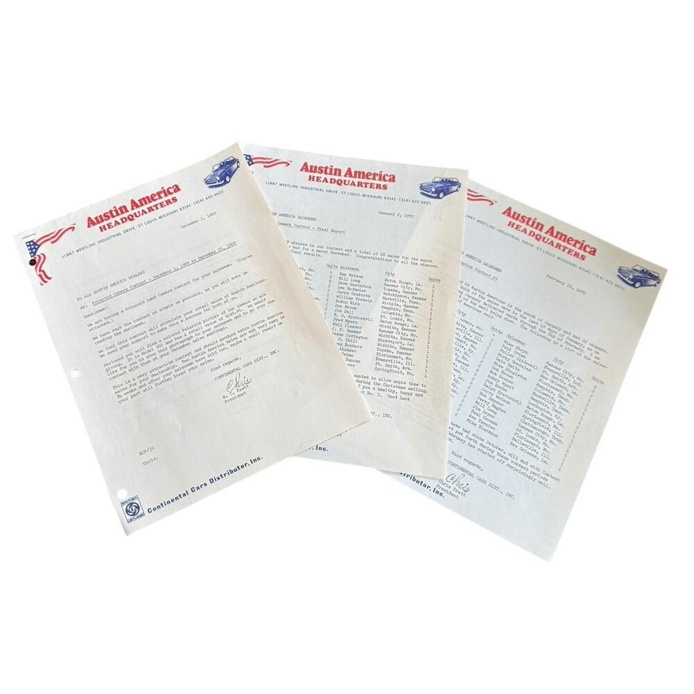 VTG Austin America Advertisement Dealership Sales Contest British Leyland BMH